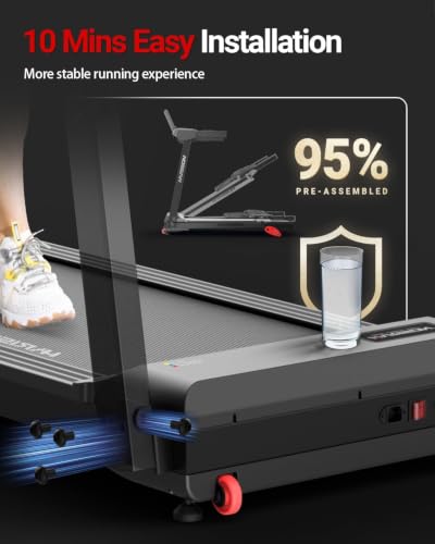 Image of HARISON Folding Treadmill for Home with Smart App & Manual Incline | 10% Incline, 300 LB Capacity, Max 8.7 MPH Speed, 6-Layer Shock Absorption, Bluetooth Connectivity & Space-Saving Design