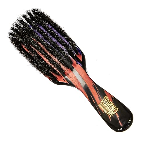 Torino Pro Wave Brush #255-7 Row Extra Soft bristles Shower brush -100% Pure Boar Bristles - Great for laying down your 360 Waves