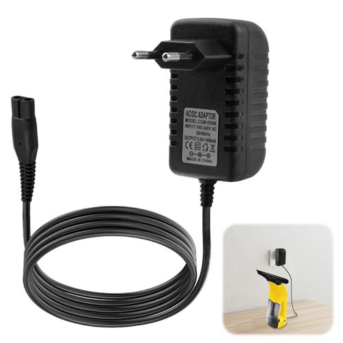 Cargador para Karcher Limpiacristales 5.5V, Cable de Carga para Karcher Window Vac WV1, WV2, WV5, WV60, WV75, WV70, WV Classic, Plus, Adaptador con Cable 1.5m para Karcher Window Vac