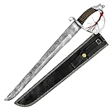 Armory Replicas™ Resolute Discipline Damascus Steel Ceremonial NCO Saber with Leather Sheath – Wire Wrapped Handle