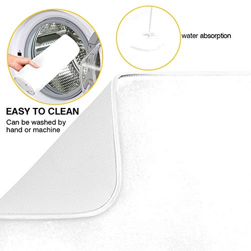 Dish Drying Mat For Kitchen Counter Absorbent Microfiber Dry Dishes Mats Drainer Counter Mat White Drying Dish Pad 18 X 24 Inch For Countertops Decor #TOP4