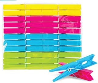 Plastic Clothes Pegs Clips Heavy Duty Laundry Clip Metal Springs Air-Drying Clothing Washing Line Non-Slip Windproof Peg Air Dry Indoor Outdoor Jumbo Storm Home Garden Assorted Colors 22PCs