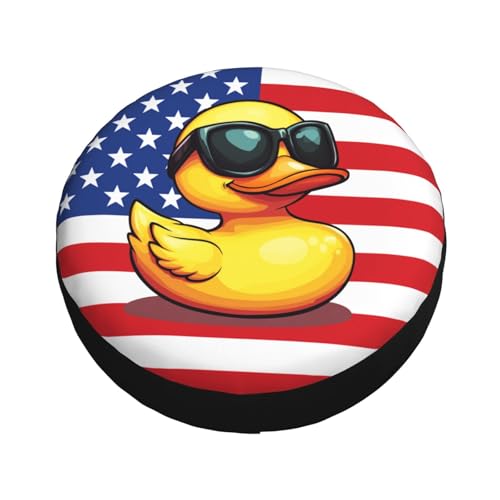 Image of Funny Duck Spare Tire Cover Weatherproof Universal Wheel Protectors Cute Duck Wheel Covers for Rv Camper Travel Trailer SUV Truck 14 Inch