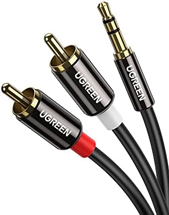 UGREEN 3.5mm to RCA Cable, 10FT RCA Male to Aux Audio Adapter HiFi Sound Headphone Jack Adapter Metal Shell RCA Y Splitter RCA Auxiliary Cord 1/8 to RCA Connector for Phone Speaker MP3 Tablet HDTV