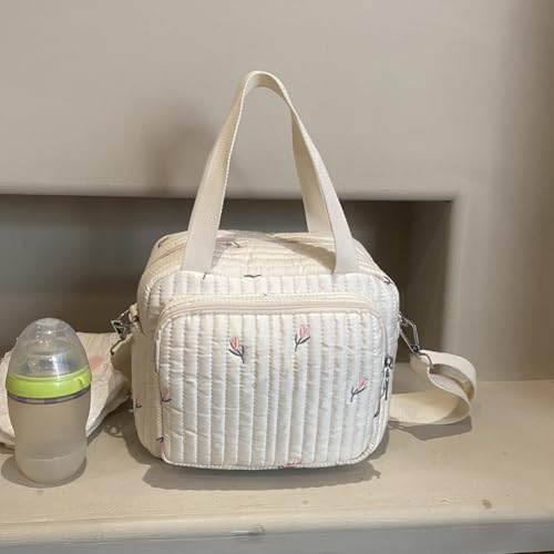 Quilted Travel Duffle Bag for Women Floral Quilted Overnight Bag with Adjustable Strap Cotton Gym Bag Carry On Tote for Travel Business Trips Sport2