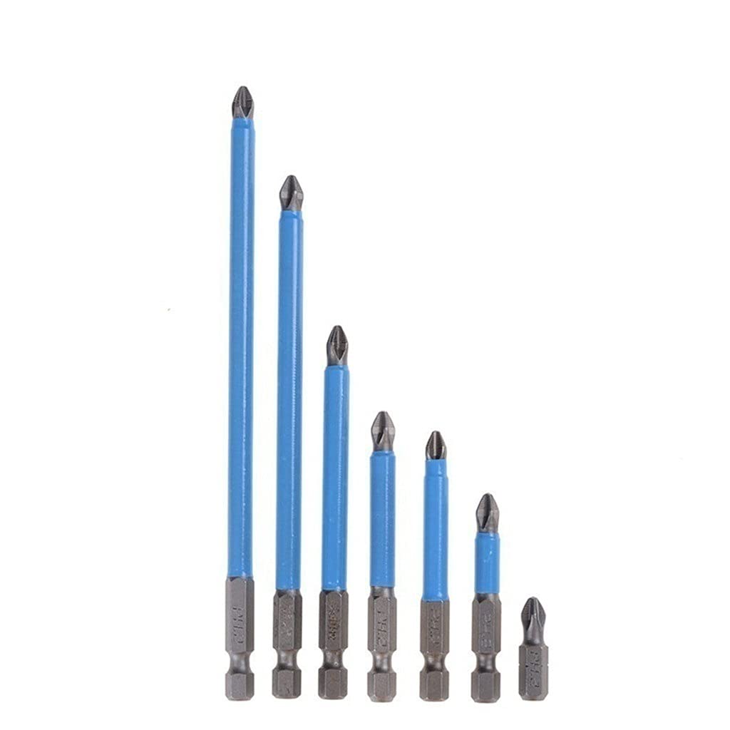 Juego de 7 unidades de puntas de destornillador eléctrico antideslizantes PH2, puntas de 1/4 "(6,35mm), puntas magnéticas de vástago hexagonal, accesorios de herramientas eléctricas Phillips