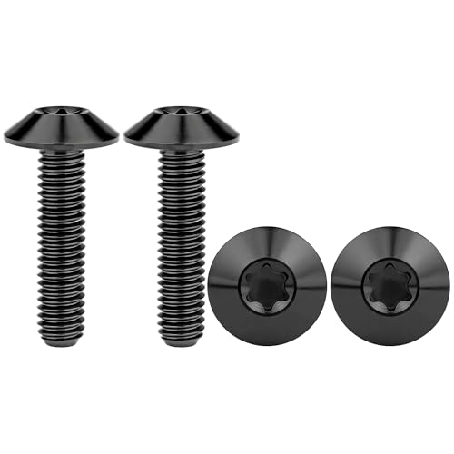 Titanium M4 M5 M6 Button Torx Head Bolt Screw (Black, M6x25mm)