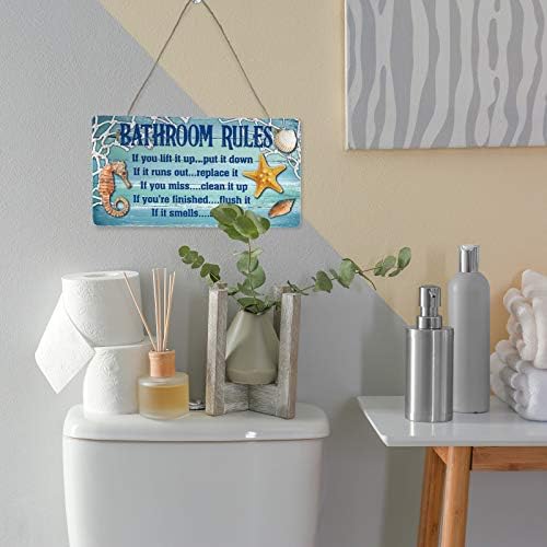 Beach Bathroom Decor Sign If It Smells Spray It Wall Art Sign Hanging Wall Art Sign Home Bathroom Hanging Sign, 11.8 x 5.9 Inch