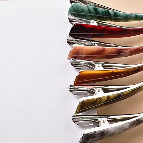 Livekiy 6Pcs 5.5 Inch Durable Non-Slip Duckbill Metal Clips Duckbill Clips Alligator Hair Clips Polyester Acetic Acid Clips For Women Styling Hairdressing For Thick And Thin Hair #TOP2