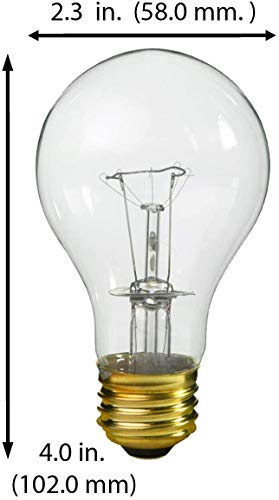 Circle (Pack Of 8) Incandescent 60 Watt A19 Light Bulb: Frosted Standard Household E26 Medium Base Rough Service Light Bulbs #TOP1