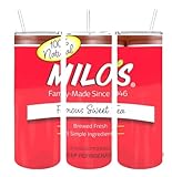 Stainless steel double walled Milos Sweet Tea drink 20oz Straight Skinny Tumbler