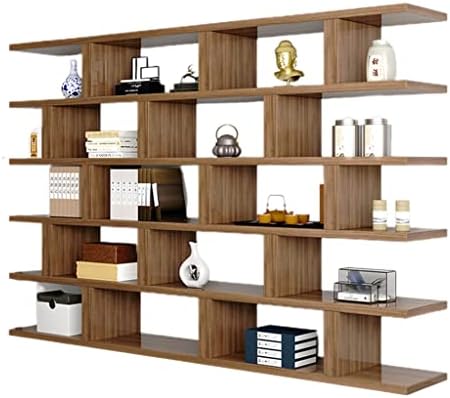 FIFOR 5 Tier 78.7in Tall Industrial Bookcase, Wood Standing Book Shelf, Display Bookshelves Storage Organizer for Bedroom Living Room Home Office (Color : Brown, Size : 260 * 35 * 200cm)