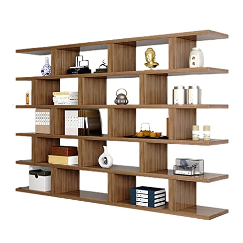 Fifor 5 Tier 78.7In Tall Industrial Bookcase, Wood Standing Book Shelf, Display Bookshelves Storage Organizer For Bedroom Living Room Home Office (Color : Brown, Size : 260 * 35 * 200Cm) #TOP2