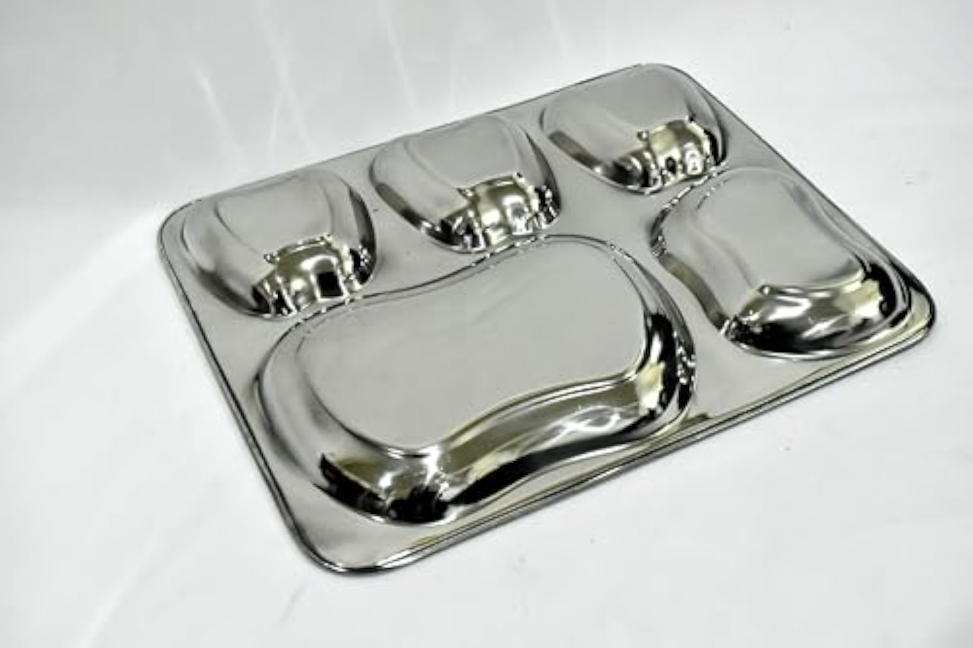 Stainless Steel 3-in-1 Compartment Mess Plate, Durable Dinner Plate