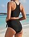 11 Best Two-Piece Swimsuits for Moms in 2026: Flattering Styles That Actually Stay Put 12 Aqua Eve Women High Waisted Bikini Set Racerback Swimsuit Two Piece Bathing Suit High Neck Swimwear Black Medium