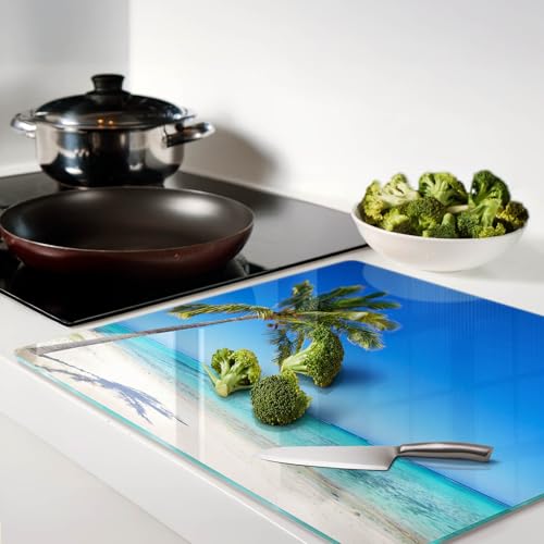 Planche à découper grand format décor de plage pour cuisine moderne - 4