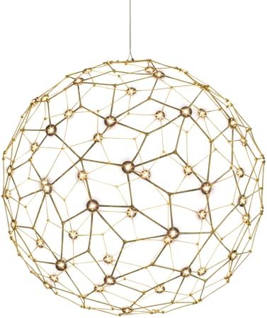 Golden Lighting Spheris 32" LED Globe Pendant in Natural Brass