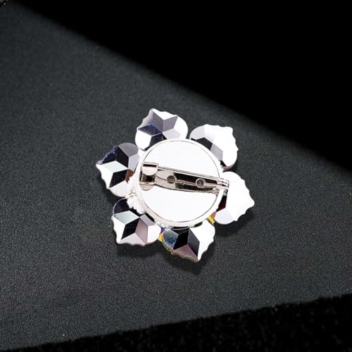 Image of Rhinestone Sunflower Brooch Pin for Women Red Black Purple Large Flower Broochs Snowflake Brooch Marquise Wreath Brooches Jewelry