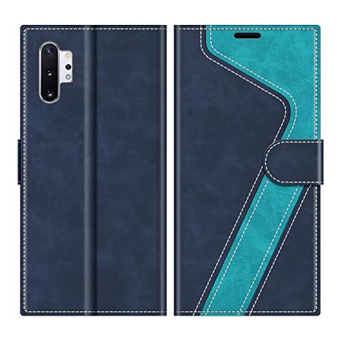 MOBESV Samsung Galaxy Note 10 Plus Case, Phone Case For Samsung Note 10 Plus, Galaxy Note 10+ Phone Cover, Magnetic Flip Wallet Case for Samsung Galaxy Note 10 Plus Phone Case, Stylish Blue Cover