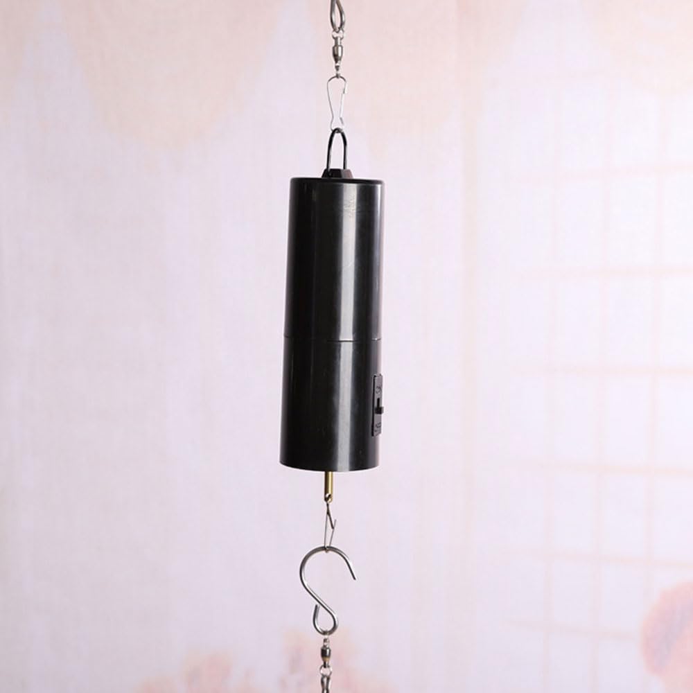 Lot de 4 carillons éoliens rotatifs noirs - Décoration de cour - Moteur à suspendre - Multifonction - Pour suspendre la cour - Éoliennes noires d'extérieur
