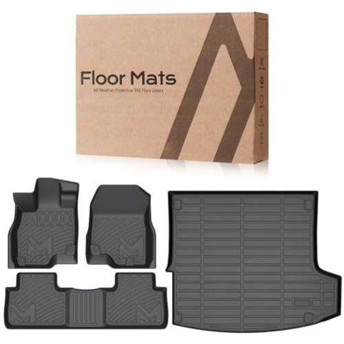 Image of TPE Automotive Floor Mats & Cargo Liner Custom for 2019-2026 Acura RDX, All Weather Cover Protection Waterproof Black Floor Liner Front & Rear Row Full Set Car Mats for 2020 2021 2022 2023 2024, 4PCS