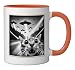 Cat Selfie With UFO | Funny Alien & Cat Ceramic Mug, Orange/White