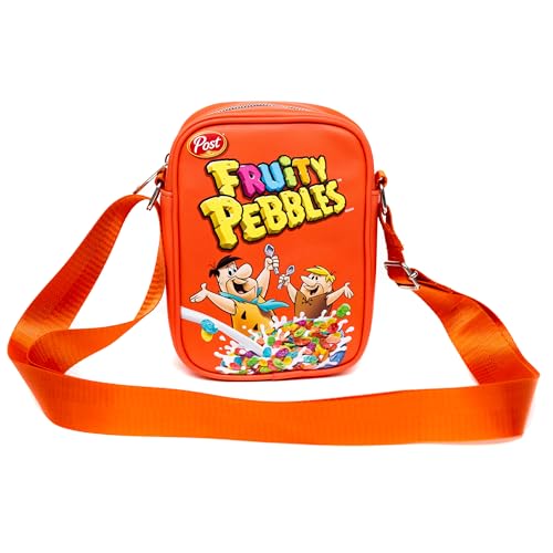 The Flintstones Bag, Crossbody, Fruity Pebbles Fred and Barney Cereal Box Replica, Bright Red, Vegan Leather4