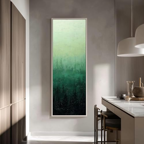 Impression texturée de prestige toile encadrée dégradé vert fin - 2