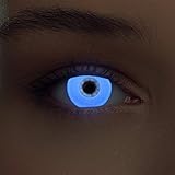 Leuchtende Schwarzlicht Kontaktlinsen blau grün gelb rot weiß Neon Kontaktlinsen (Glowing White)