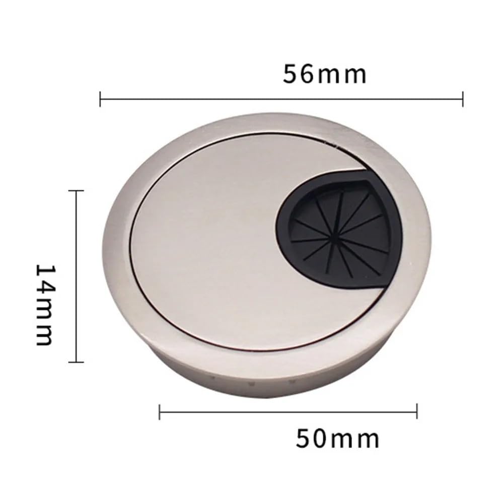 Kabelverschraubungen, 10 STÜCKE Computer Schreibtisch Kabel Loch Abdeckung 50mm 60mm 80mm Metall Tülle Tisch Ordentlich Draht Abdeckung Home Hardware Teile(Wire Drawing Color,50MM)