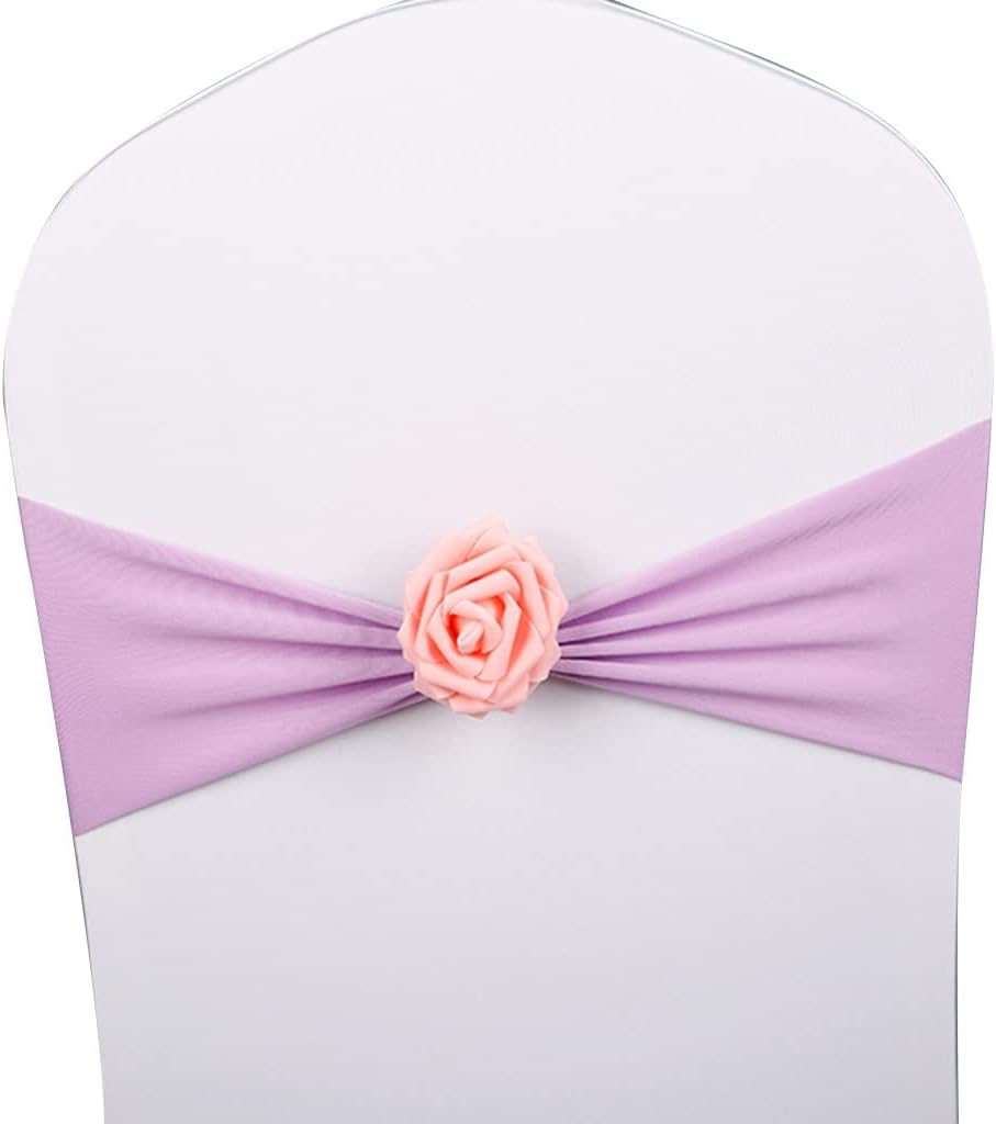 Chair Sashes for Party 10-50Pcs Elegant Art Simulation Roses Chair Ties Wedding Celebration Elastic Chair Back Decoration Easy to Install (Color : A Size :30) (G*20)