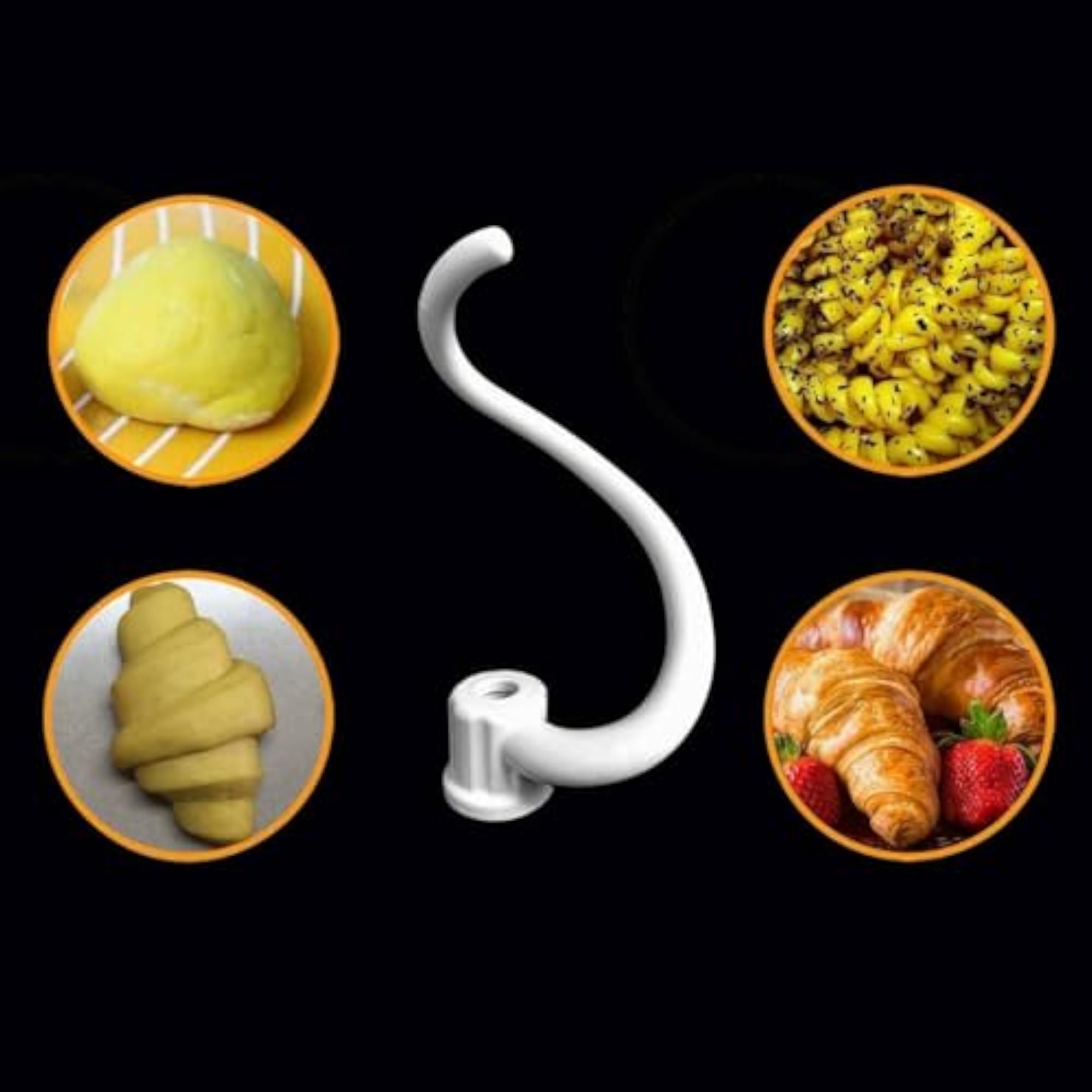 Spiral Dough Hook for Stand Mixers, Effortless Kneading