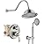 gotonovo Rainfall Shower System with Shower Head and Handle Set Bathroom Shower Faucet Set with Handheld Spray High Pressure Rough-in Valve Included 8 Inch Round Shower Head Brushed Nickel