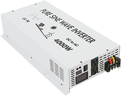 WZRELB 4000W Solar Power Inverter 12V DC to 120V AC Converter Off Grid Pure Sine Wave Inverter