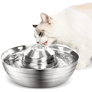 Cat Water Fountain Stainless Steel2L67oz Multi Pet Fountain with Ultra Quiet PumpDishwasher Safe Design360Dog Water FountainCat Automatic Water dispenser with 3 Replacement Filters for Cats Dogs