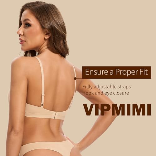 Women's Triangle Bralette Plunge Unlined Seamless Bra No Underwire Sexy Comfortable T-Shirt Everyday Bra3