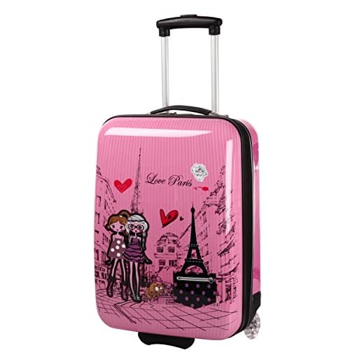 Madisson – Maleta de Cabina Rígida Kids 2 ruedas 50 cm, Rose (rosa) - F55018 LOVE PARIS