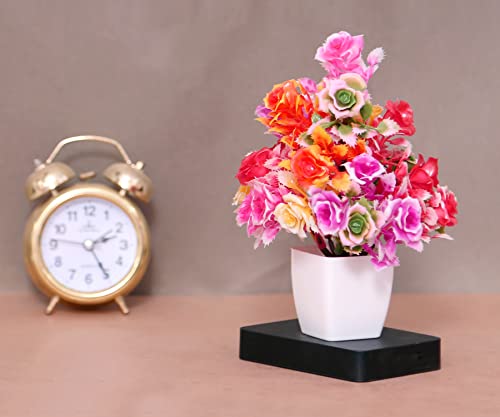 Image of Anuash Artificial Flower with Pot for Home Decor - 16 cm (Set of 4) | Faux Flower Plant, Table Top Decorative Potted Plant | Ideal for Living Room, Bedroom, Office Desk & Festive Decoration