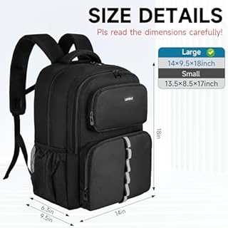 LEFOR·Z Large Travel Backpack Bag Compatible for ResMed AirSense 9,AirSense 10,AirSense 11,Philip,Respironics Dreamstation,Portable Laptop Bag 15.6'' Compatiple for CPAP Machine and Supplies, Black