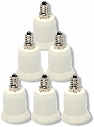 6Pcs E12 to E27 Candelabra Bulb Lamp Socket Enlarger Adapter