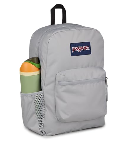 Image of JanSport Cross Town Backpack - Simple Bag for Everyone with 1 Main Compartment, Front Utility Pocket - Premium Class Accessories - Grounded Grey