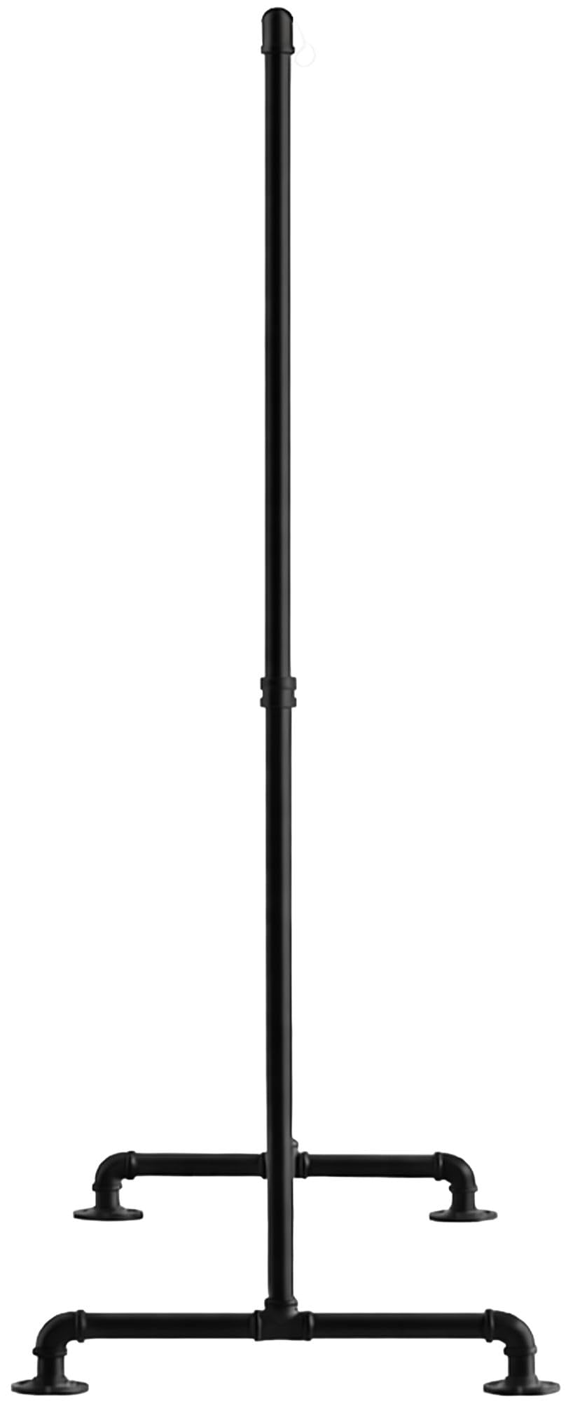 CLP Perchero Jersey Estable, de pie, Ancho Ajustable, Barra de Metal Estilo Industrial, Perchero de Ropa, Color:Negro, Tamaño:120 cm