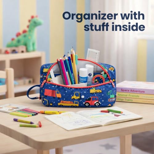 Image of MiniTravel Organizer | Multipurpose All-in-One Compact Durable, Lightweight, Waterproof, Bag | Travel Friendly Pouch | Ideal for Stationary, Medicines, Accessory (Transport Print)
