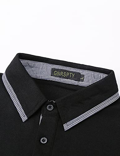 GNRSPTY Polo Uomo Manica Lunga Slim Fit Cotone