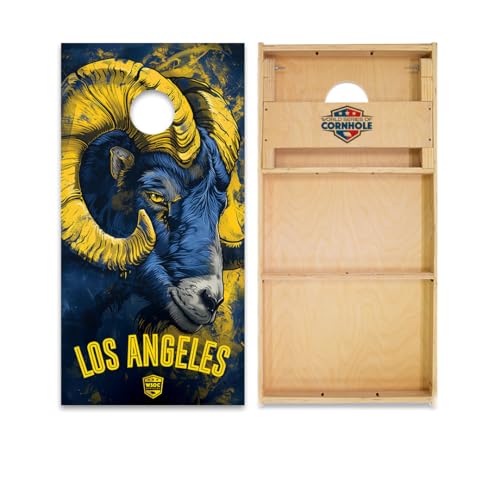 Skip's Garage Los Angeles #2 Cornhole Boards - WSOC Runway Series - Includes (2) Boards (NO Bags) + (1) Black Carrying Case