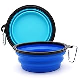 COLLAPSIBLE Dog Cat Bowls 2 Pack Travel Dog Bowls Portable Pet Water Bowl Dog Cat Food Feeder Walkin