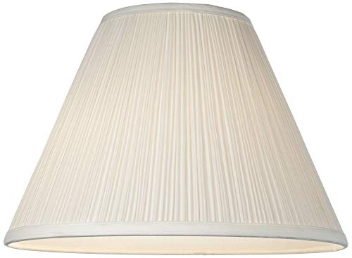 Brentwood Finish White Medium Lamp Shade 6.5" Top X 15" Bottom X 10.5" High X 11" Slant (Spider) Replacement With Harp And Finial - Springcrest #TOP2