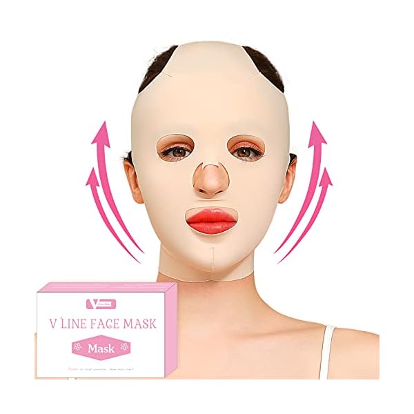 JLK-ZHOU Reusable Facial Slimming Mask Anti Wrinkle V Full Face Lifting Chin Cheek Lift up Slim Belt Band Strap Slimming Thin Mask Sleeping Belts (Full Face Belts)