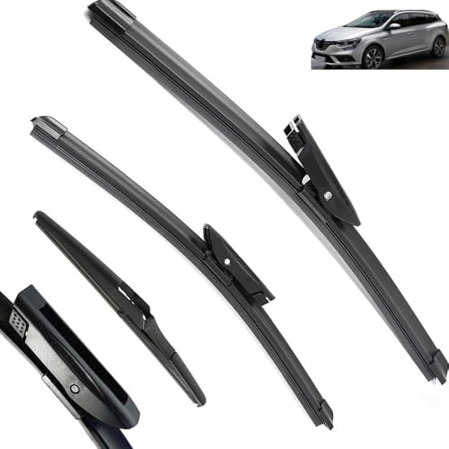 DdaiXQ d'essuie-Glace pour Renault Megane 4 IV 2016-2023 Hatchback GT RS, Essuie-Glaces Voiture Jeu de balais d'essuie-Glace Avant et arrière, Extrêmement...