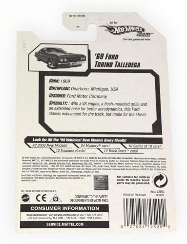 Image of Hot Wheels Car Ages 3 and Up (69 Ford Torino Talladega)